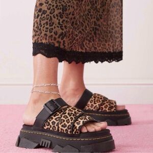 ISO Dr. Martens Mattison leopard slide sandals size 7